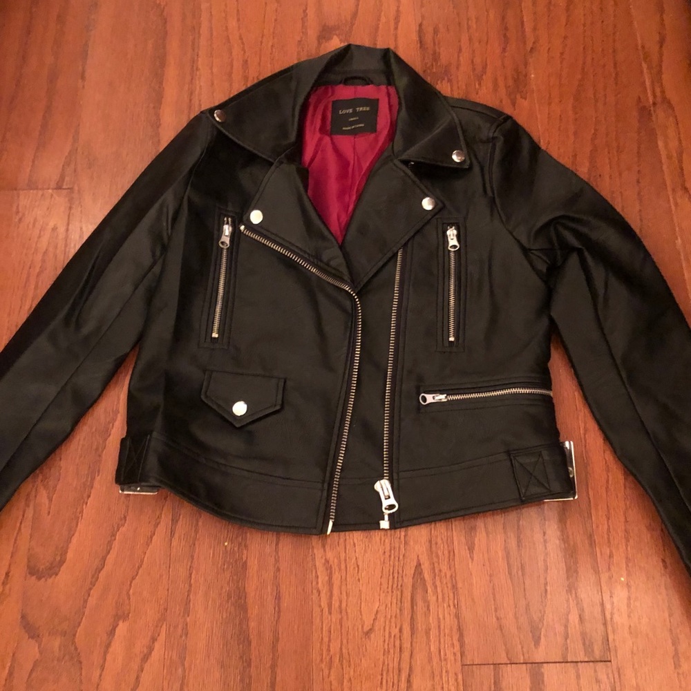 Black leather jacket